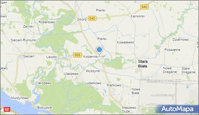 mapa Srebrna, Srebrna gmina Stara Biała na mapie Targeo